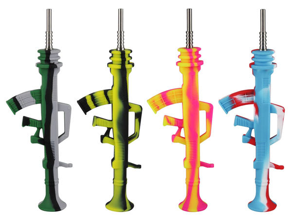 AK47 Dab Straw - Silicone / 9.5" / Colors Vary