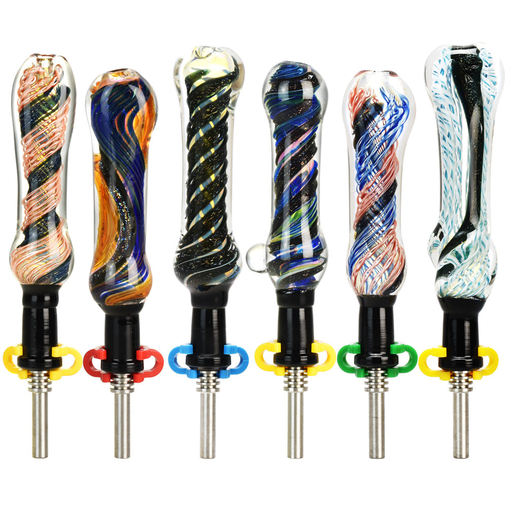High End Dichro Dab Straw | 5" - 6" | Styles Vary | 20pc Bundle
