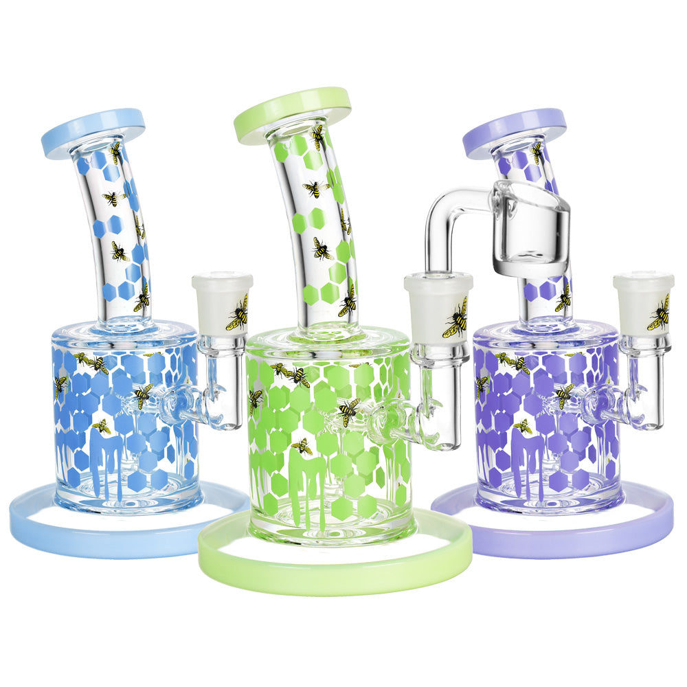 Honeycomb Drip Dab Rig | 6" | 14mm F | Colors Vary
