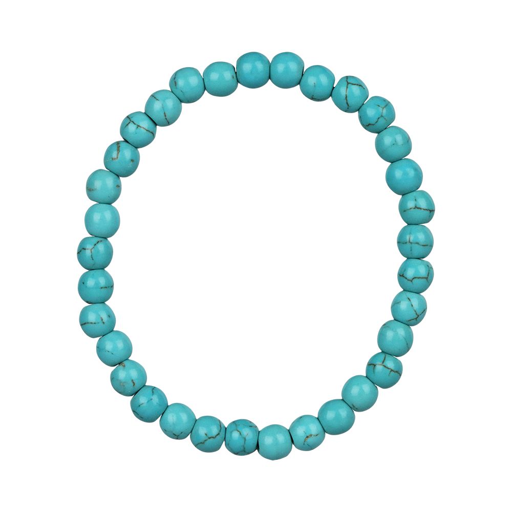 Single Strand Semi-Precious Gemstone Elastic Bracelet - 3.5"
