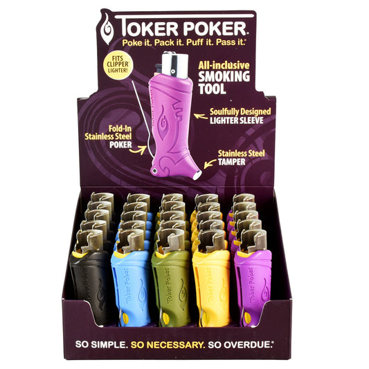 Toker Poker Lighter Sleeve | Clipper | Asst Colors | 25pc Display