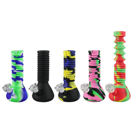 Silicone Extendable Waterpipe 10"-21" / Colors Vary