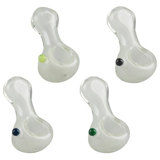 Glow Spoon Hand Pipe - Pinch Tip w Marble - 3" / Colors Vary