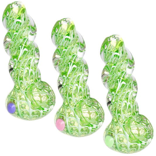 Slime Green Glass Spoon Pipe - 3.5"/Colors Vary