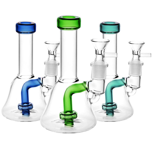 Clear As A Bell Mini Glass Water Pipe - 6"/14mm F/Colors Vary