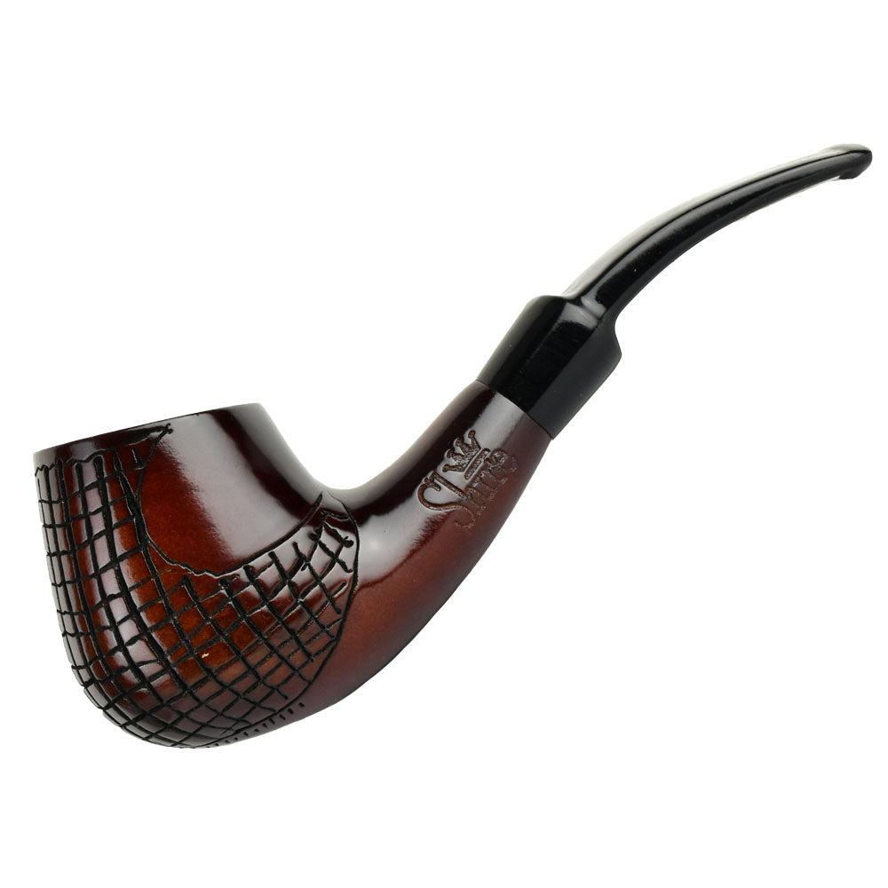 Pulsar Shire Pipes Engraved Brandy Cherry Tobacco Pipe - 5.5†/ Figured Wood