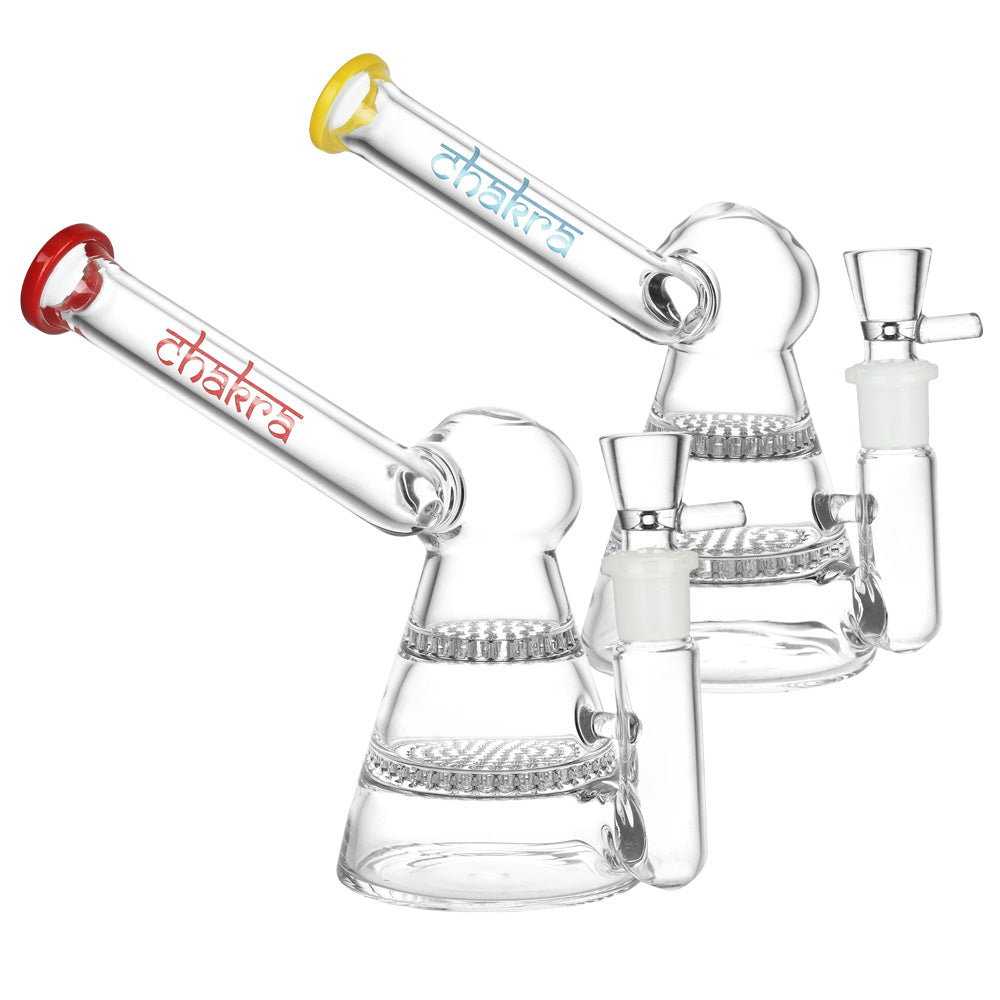 Chakra Honeycomb Sidecar Water Pipe | 5.75" | 14mm F | Colors Vary