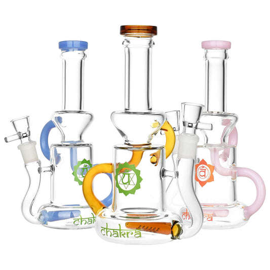 Chakra Recycler Water Pipe - 7.75" / 14mm F / Colors Vary