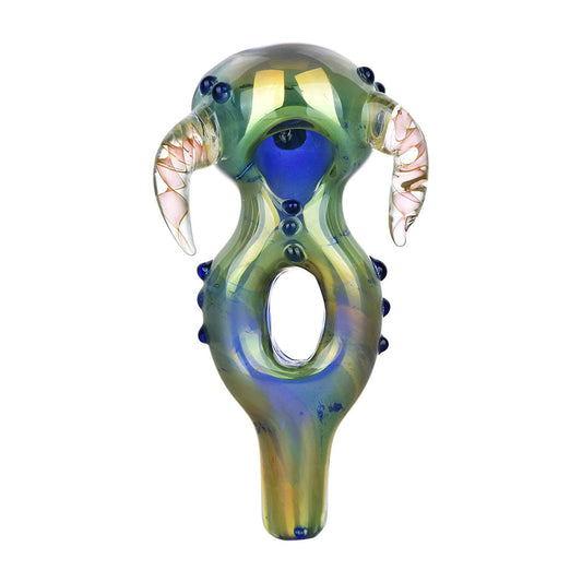 Elation Electroplated Glass Horned Hand Pipe - 4.75"