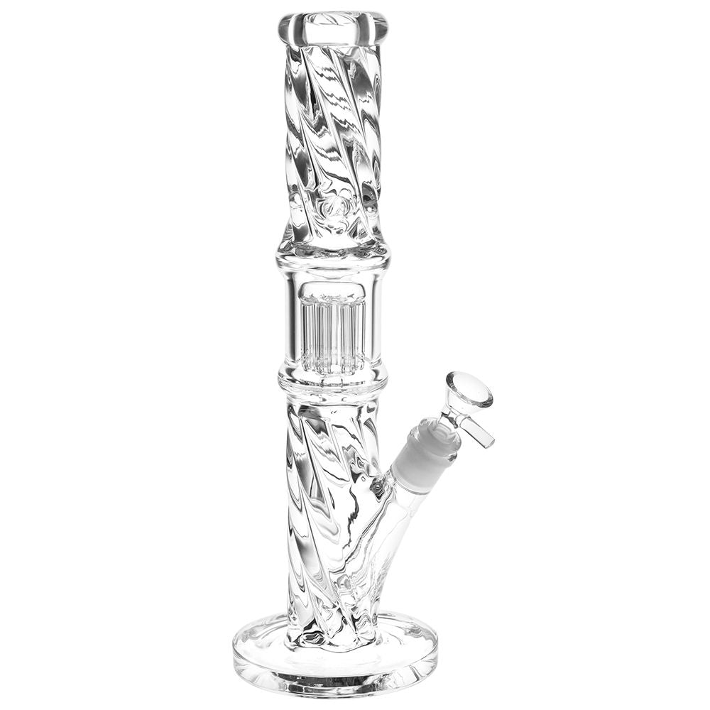 Translucent Twisty Jellyfish Perc Straight Glass Water Pipe | 13.75" | 14mm F