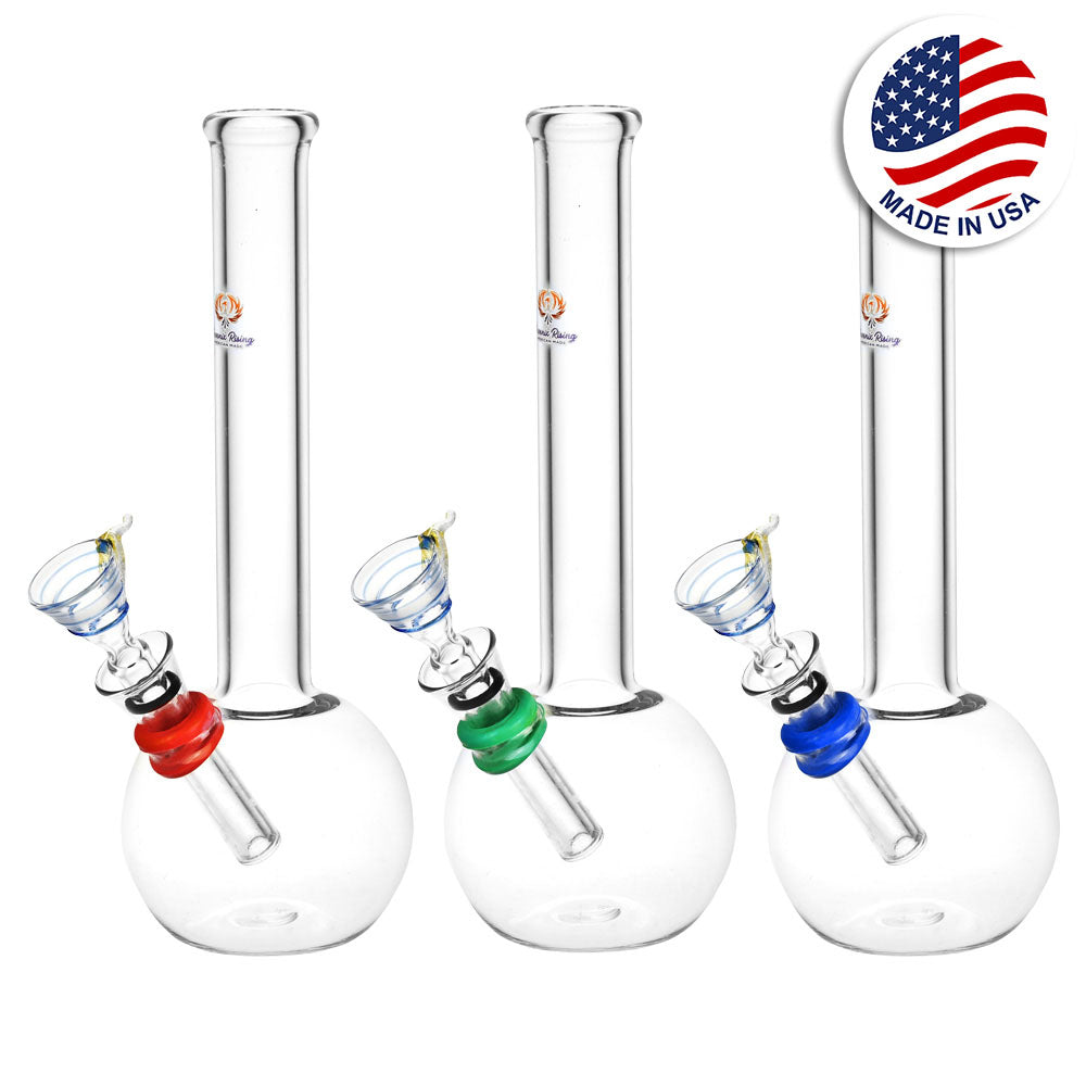 Phoenix Rising Classic Bubble Base Water Pipe | 8" | Colors Vary