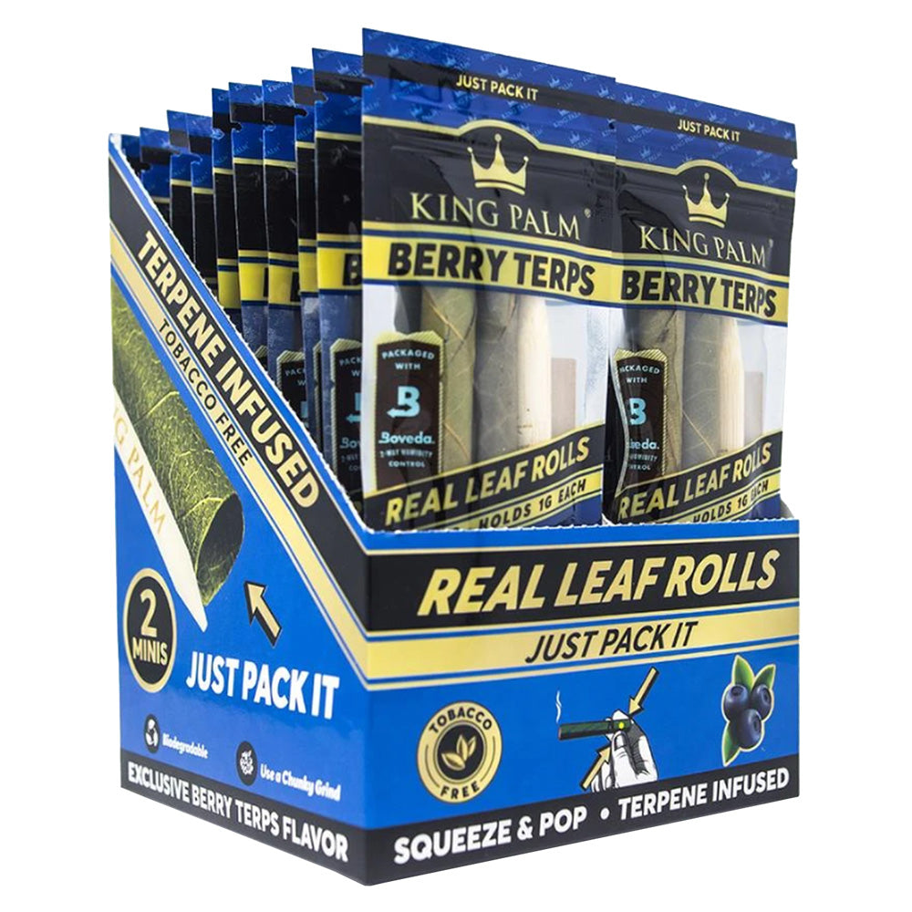 King Palm Slim Pre-Roll Wraps | 2pk | Slim | 20pc Display