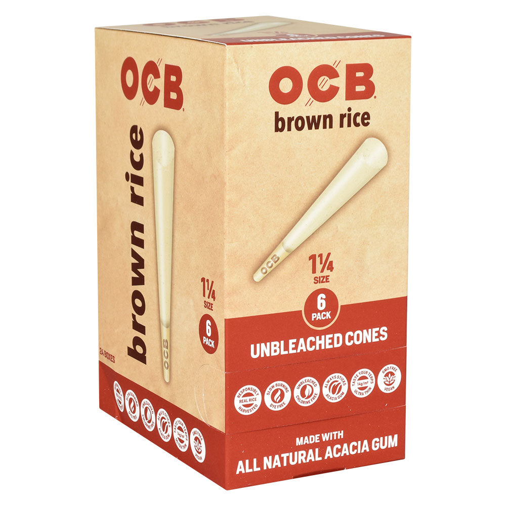OCB Brown Rice Unbleached Cones | 24pc Display