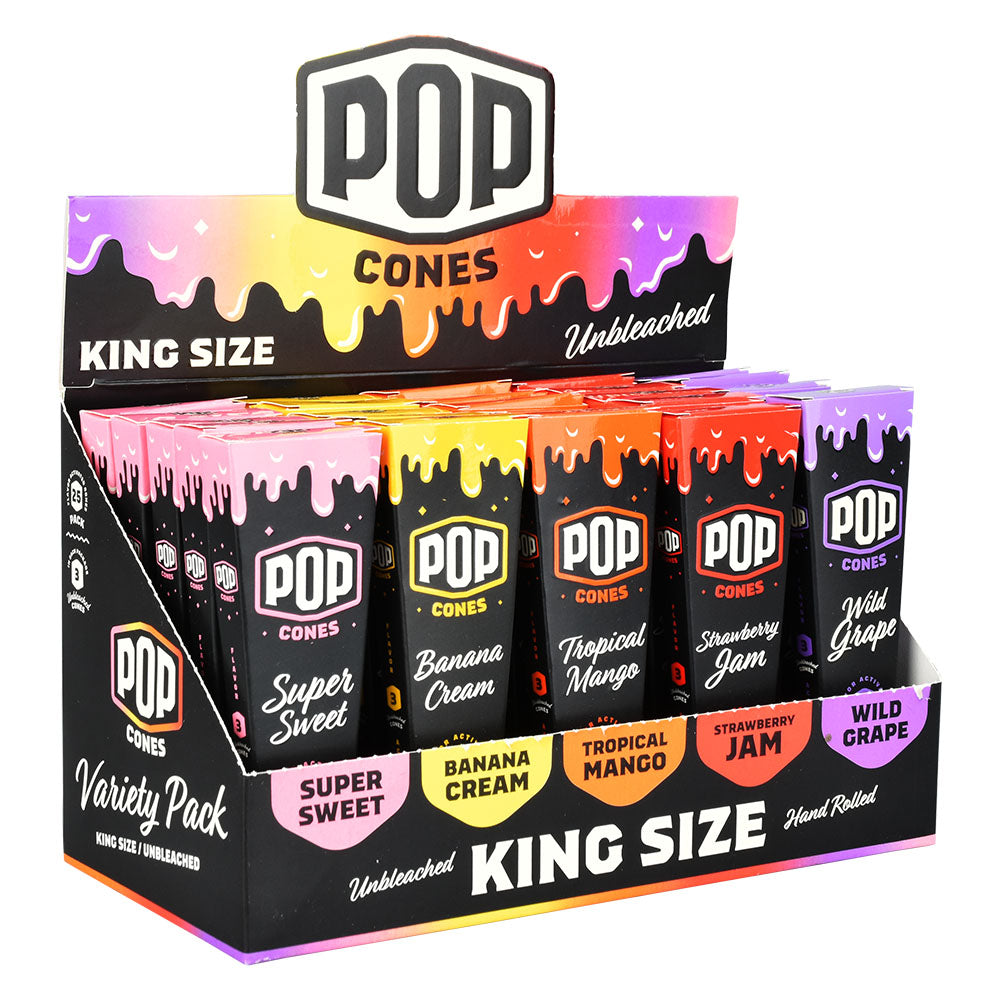 POP Cones Unbleached | Assorted Flavors | 25pc Display