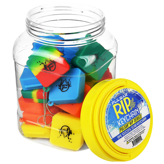 30PC DISPLAY - Pulsar RIP Series Silicone Slab Container - 9ml / Assorted Colors