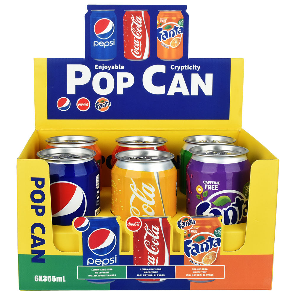 6PC DISPLAY - Pop Can Discrete Safe - 355ml / Assorted Styles