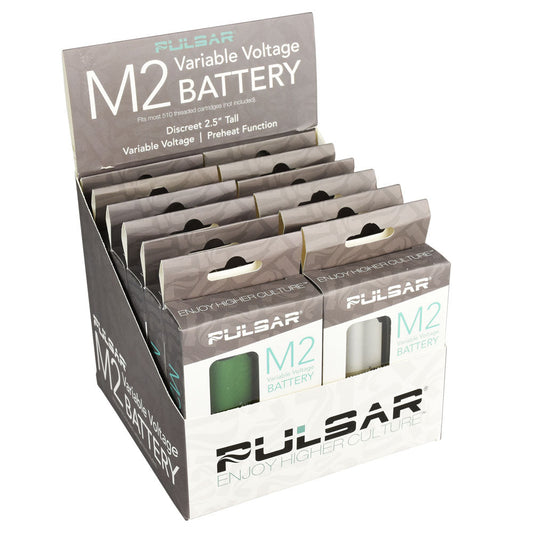 12PC DISP - Pulsar M2 Variable Voltage Battery - 450mAh/Asst