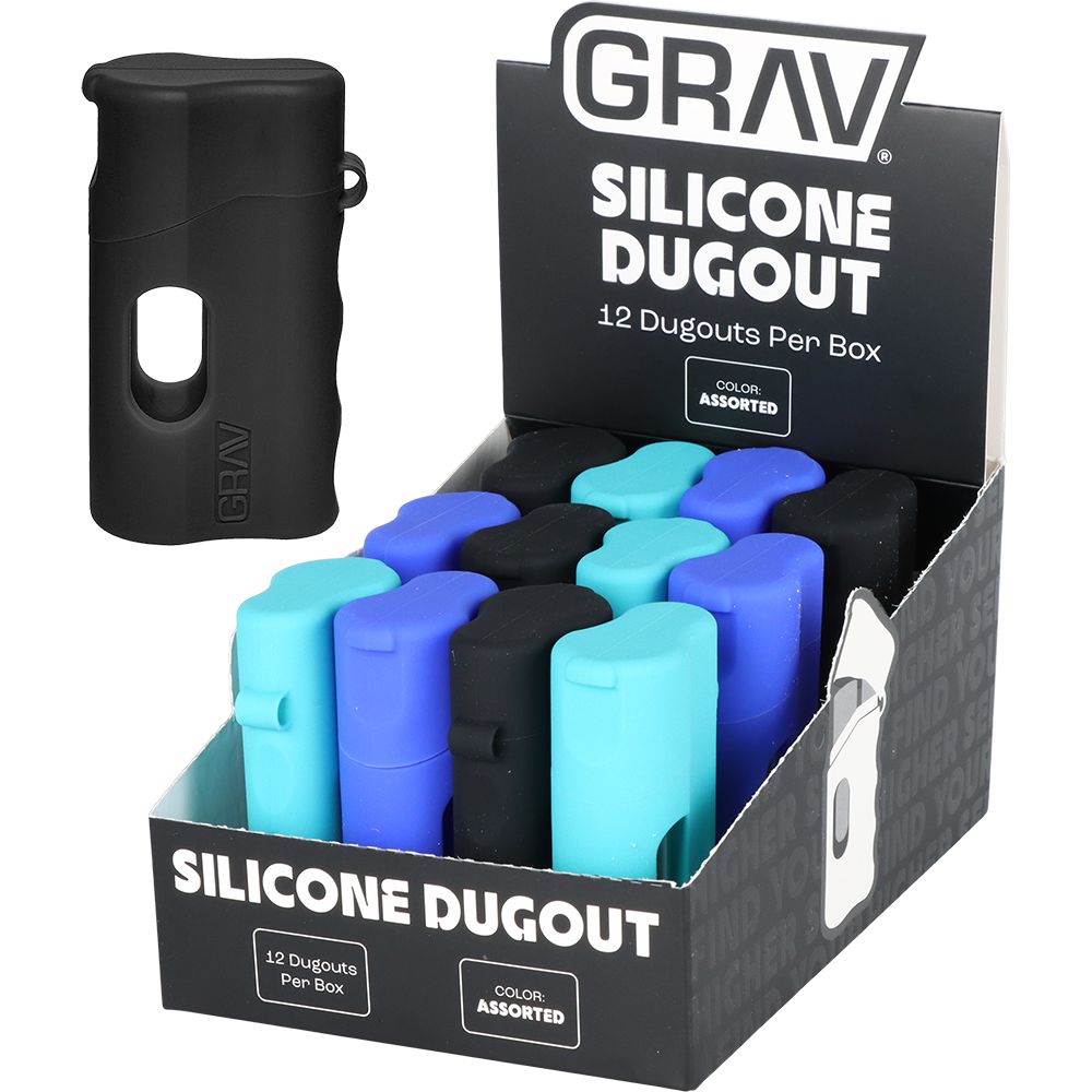 12CT DISPLAY - GRAV Silicone & Glass Dugout - X" / Assorted Colors