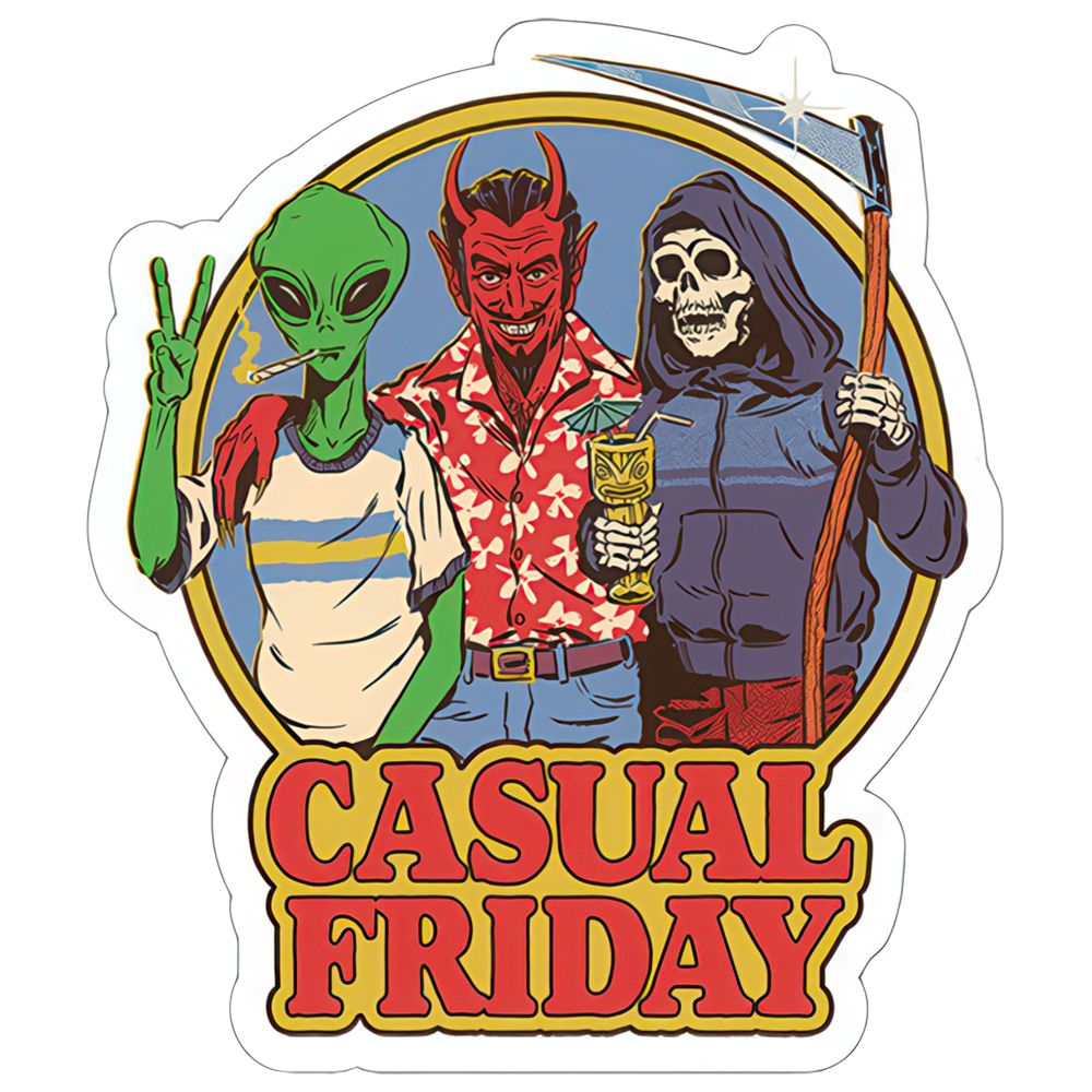Steven Rhodes Sticker - Casual Friday / 4.8" x 5.5"