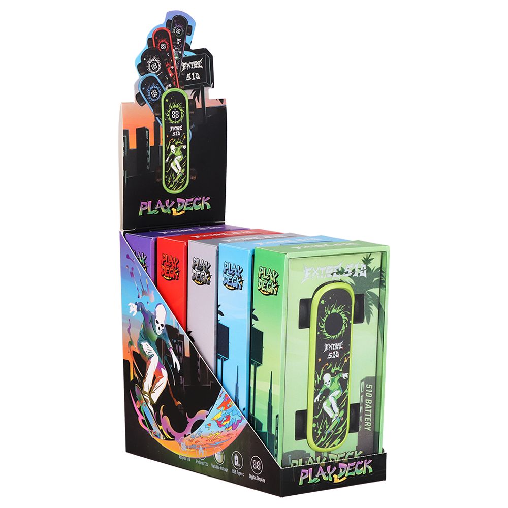 Extre 510 Play Deck Skateboard Vape Battery | 500mAh | 5ct Display