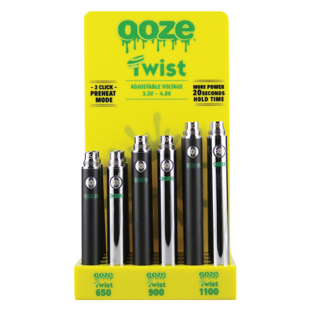 Ooze Twist Variable Voltage Battery | 24pc Display