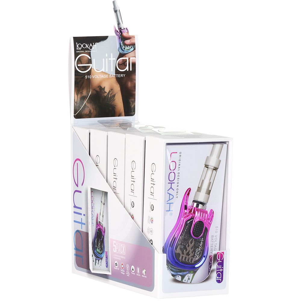 Lookah Guitar Variable Voltage 510 Vape Battery | 350mAh | 5ct Display
