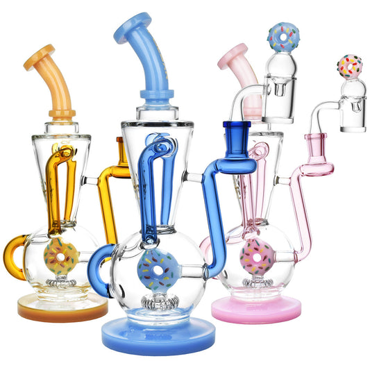 Pulsar Delectable Donut Recycler Dab Rig Kit - 10.75"/14mm F / Colors Vary