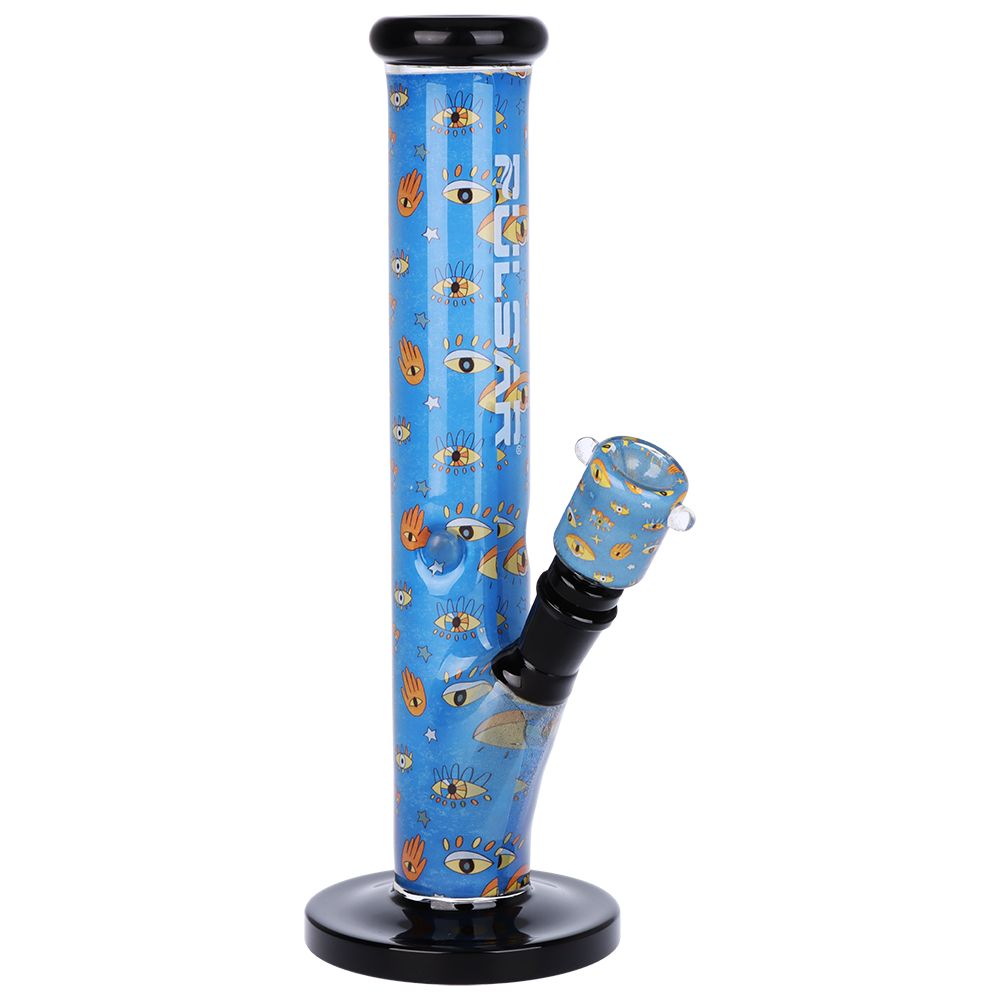 Pulsar Inside Print Straight Tube Glass Water Pipe | 11.25" | 14mm F