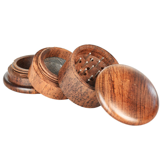 Round Rosewood 4pc Grinder w/ Screen 2"