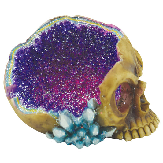 Fujima Geode Skull Polyresin Ashtray - 5.5"x4.25"