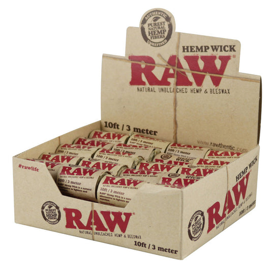 40PC DISPLAY - Raw Hempwick - Natural & Unbleached