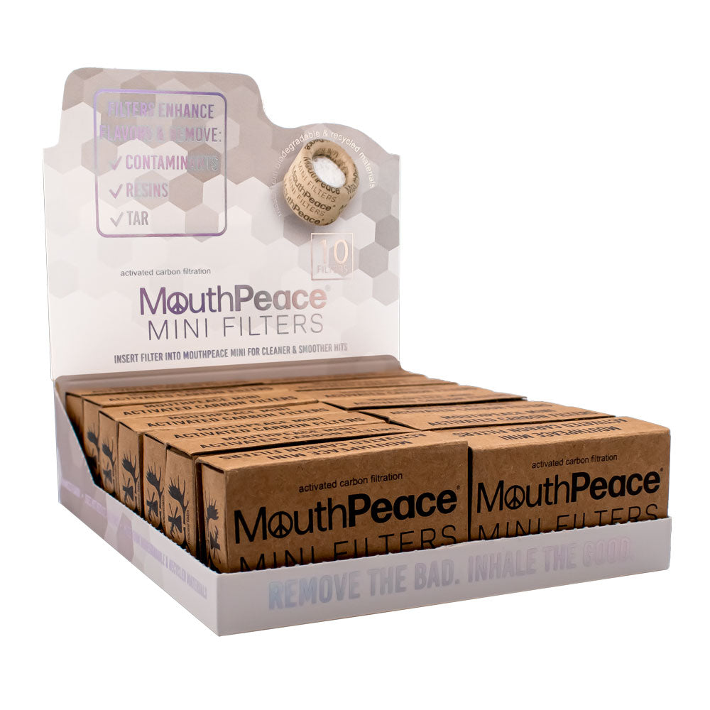 14PC DISPLAY - MouthPeace Mini Carbon Filters Refill - 10pk