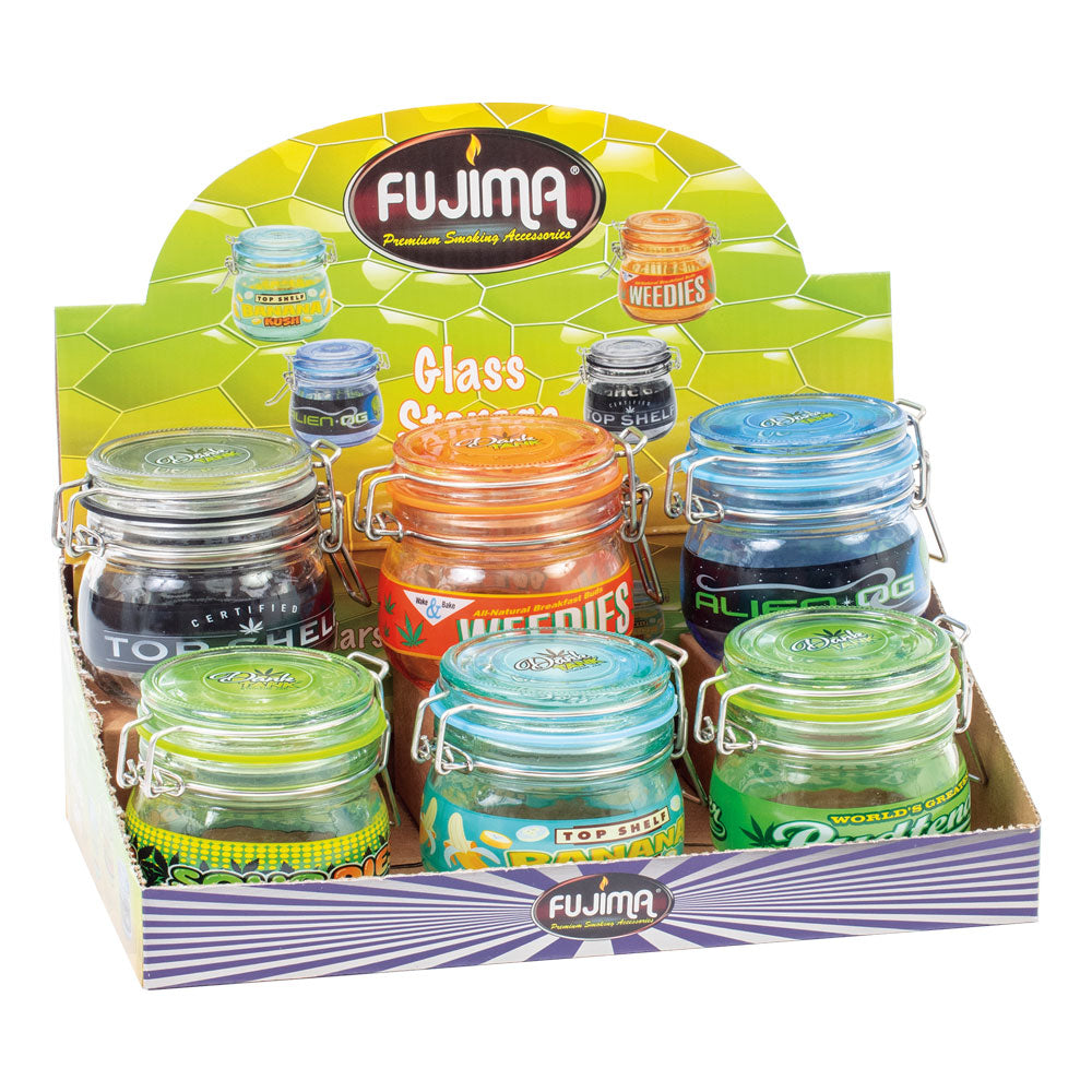 6PC DISP - Fujima Dank Tank Glass Storage Jars - 2.75"/Asst
