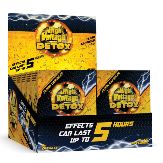 12PC DISPLAY - High Voltage Detox Fast Flush Capsules - 6 capsules