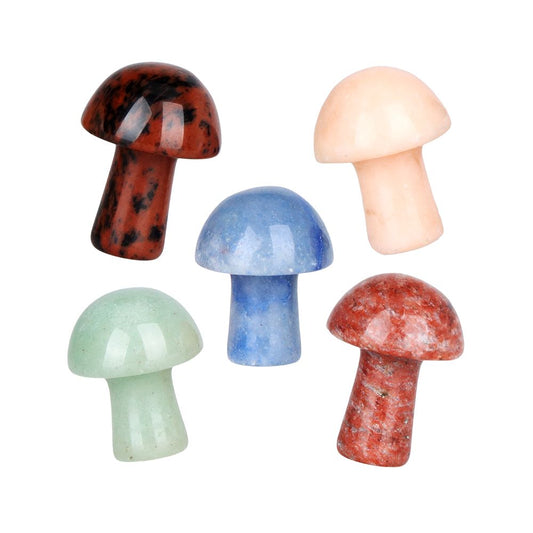 Loose Semi-Precious Gemstone Mushroom - .75" / Colors Vary