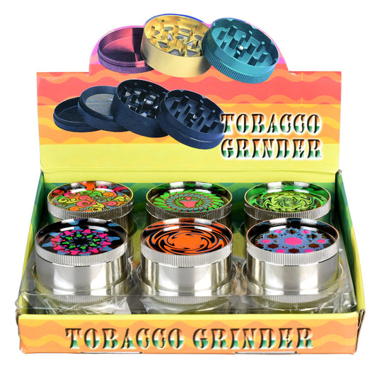 Metal 3pc 2" Grinder w/ Black Light Designs - 12pc