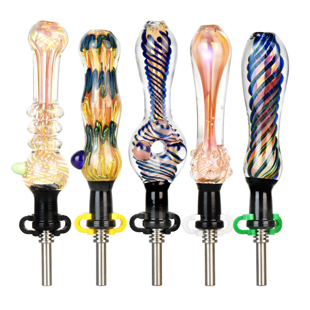 High End Fumed Dab Straw | 5" - 6" | 10mm F | Assorted | 20pc Bundle