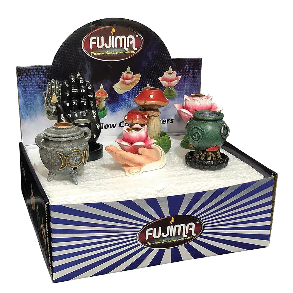 6PC DISPLAY - Fujima Mini Backflow Incense Burner - Assorted Designs #3