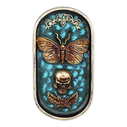 Death Moth Polyresin Incense Burner - 6.75"x3.6""