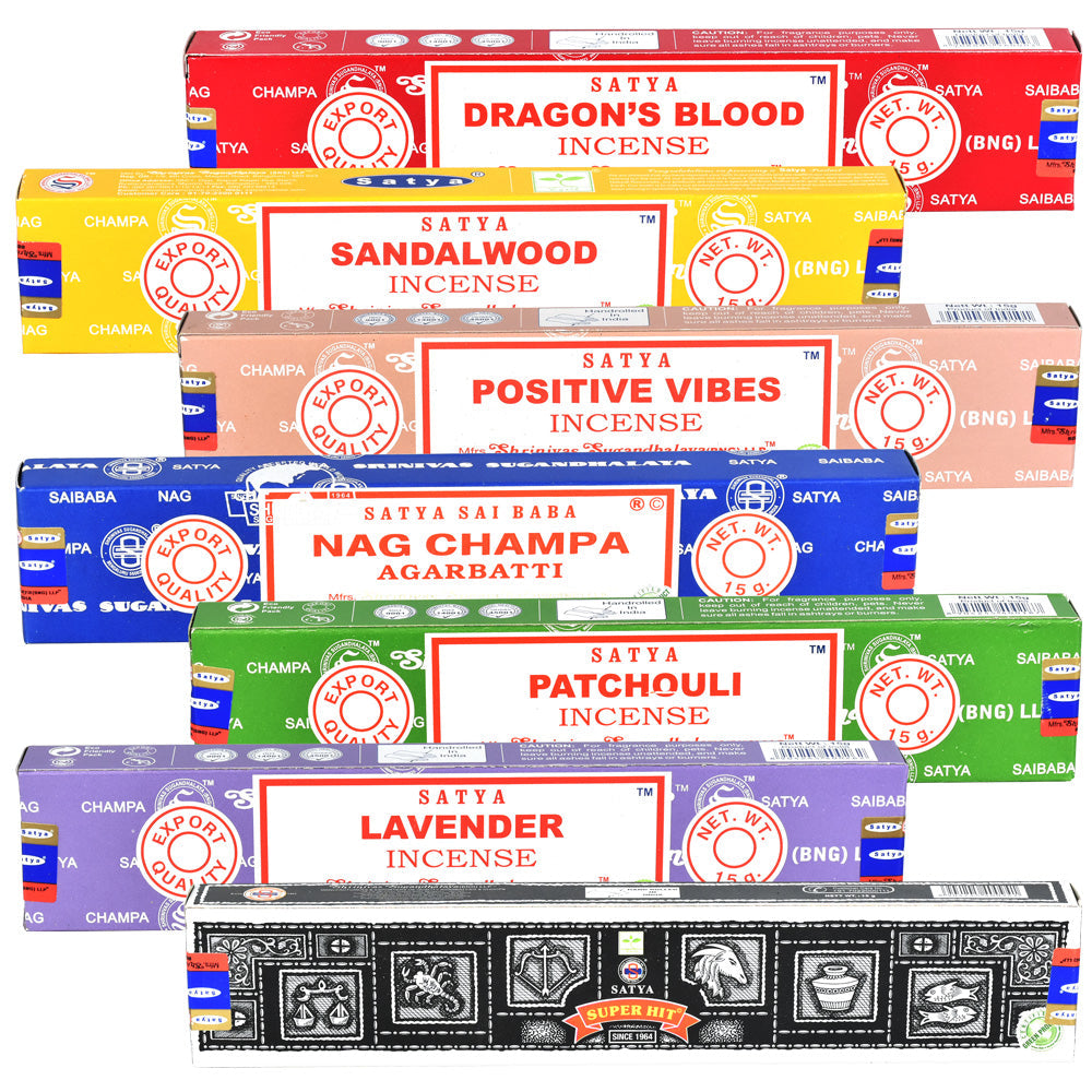 7PC SET - Satya Incense Sticks - 15g/Assorted Scents