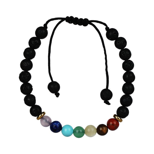 Rainbow Semi-Precious Gemstone Bracelet - 4.75" / Adjustable