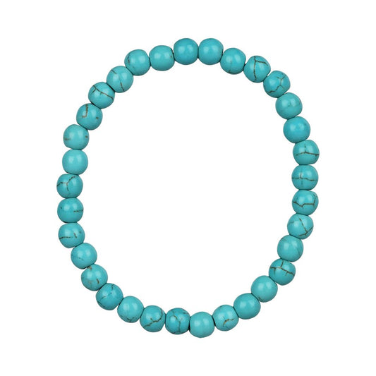 Single Strand Semi-Precious Gemstone Elastic Bracelet - 3.5"