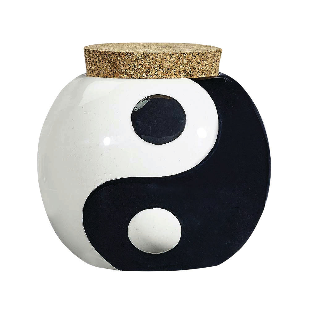 Yin Yang Ceramic Stash Jar - 3.5"