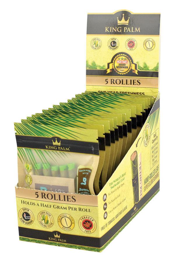 King Palm Hand-Rolled Leaf Wraps | Rollies | 5pc | 15pk Display