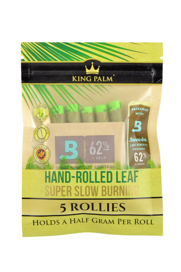 King Palm Hand-Rolled Leaf Wraps | Rollies | 5pc | 15pk Display