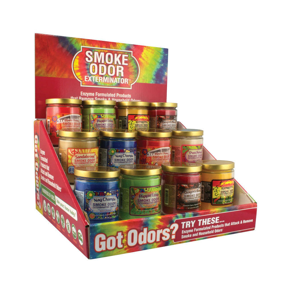 12PC BOX - 13oz Smoke Odor Exterminator Candle - Retro Mix