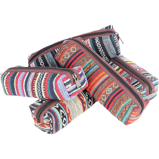 Nesting Zippered Hemp Pouches Set - 3pc / Assorted Sizes / Colors Vary