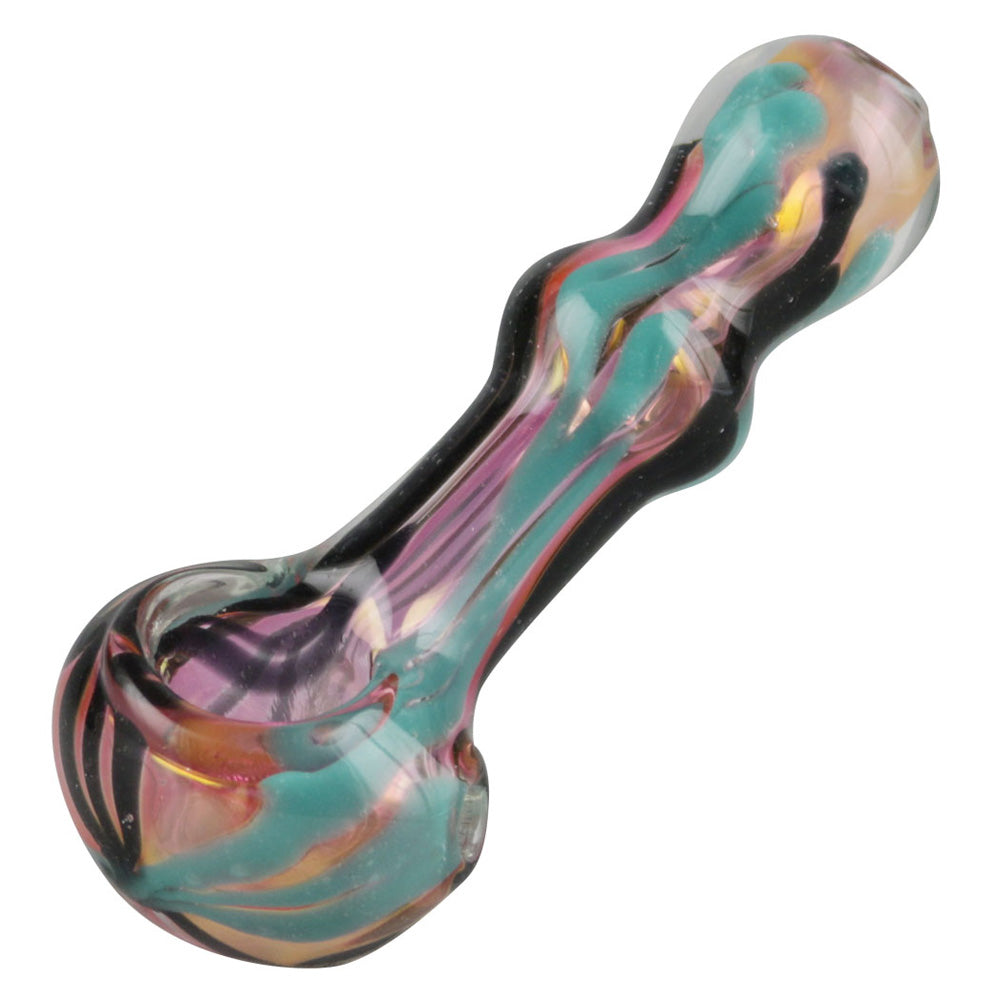 Gold Fumed Wigwag Hand Pipe - 4" / Colors Vary