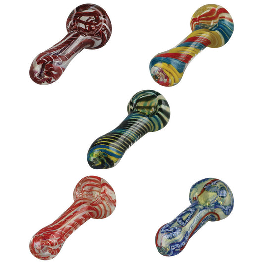 Color Swirl Spoon Pipe - 3.25" / Colors Vary