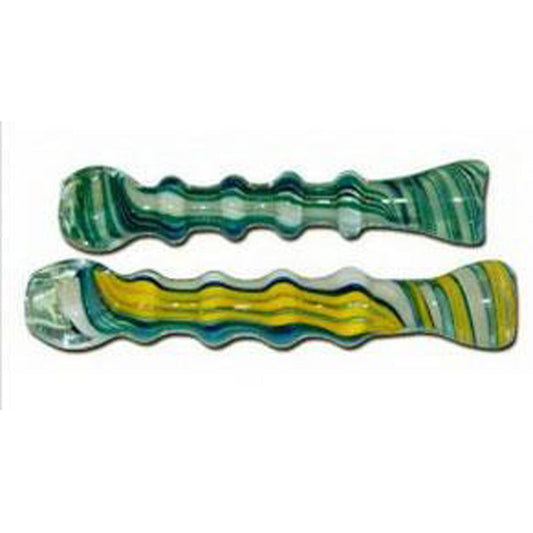 Ribbed Twisted Stripe Glass Tobacco Taster-3.75"/Colors Vary